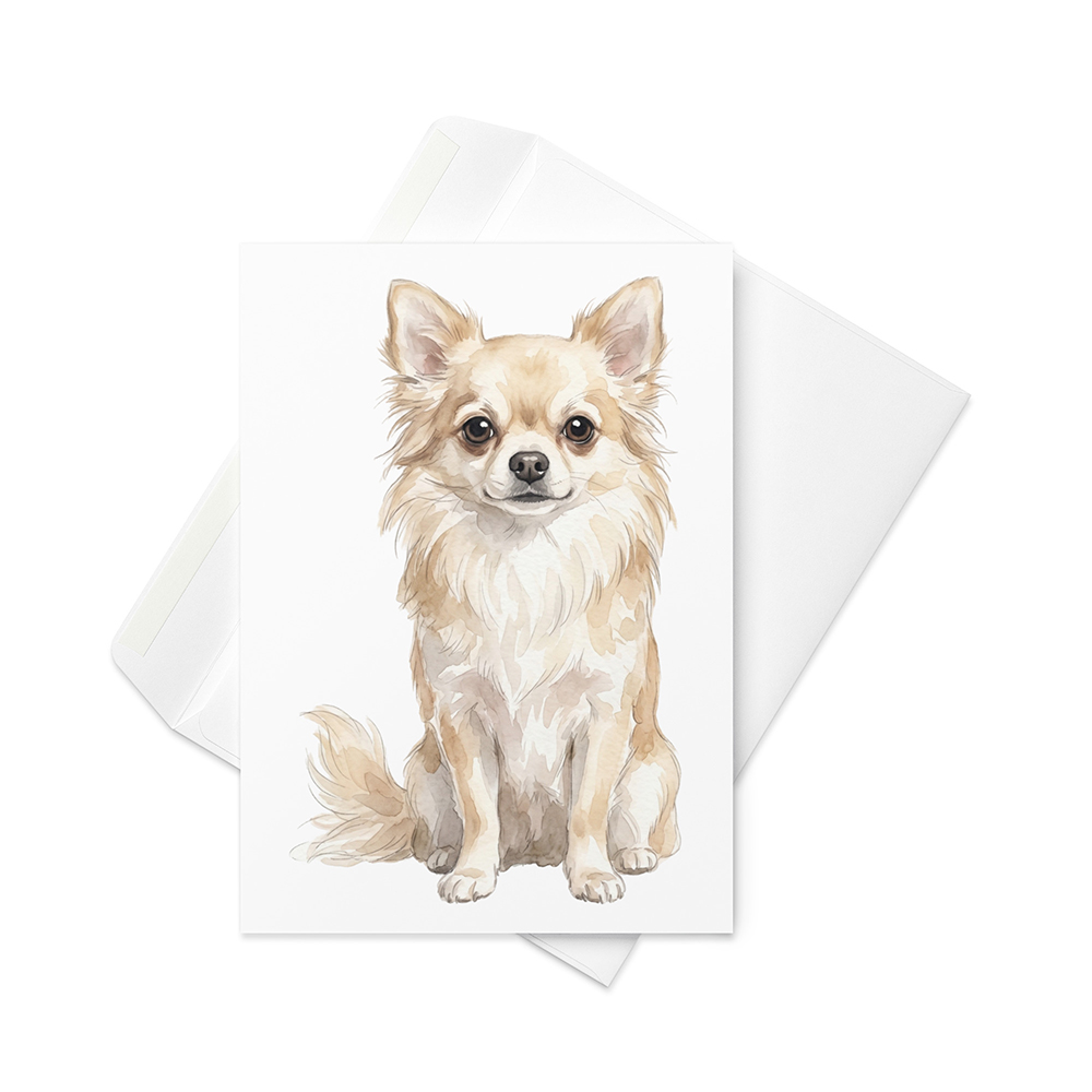 Vikt kort med chihuahua, långhårig