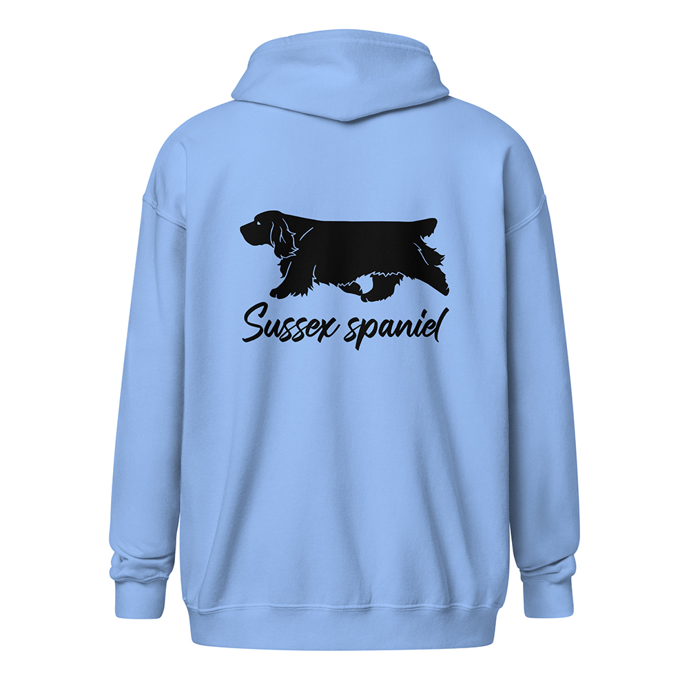 hoodie-carolina-blue-back-Sussex spaniel 1360