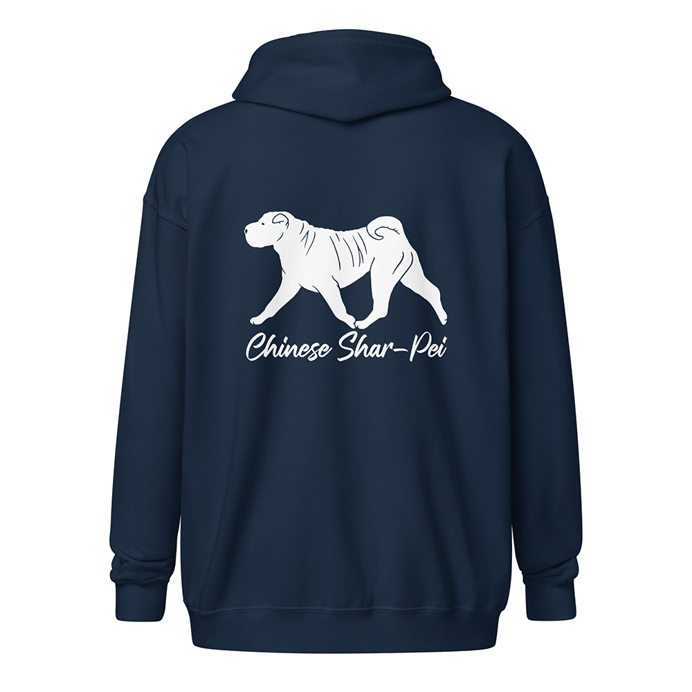 hoodie-navy-back-Chinese Shar-Pei 1130