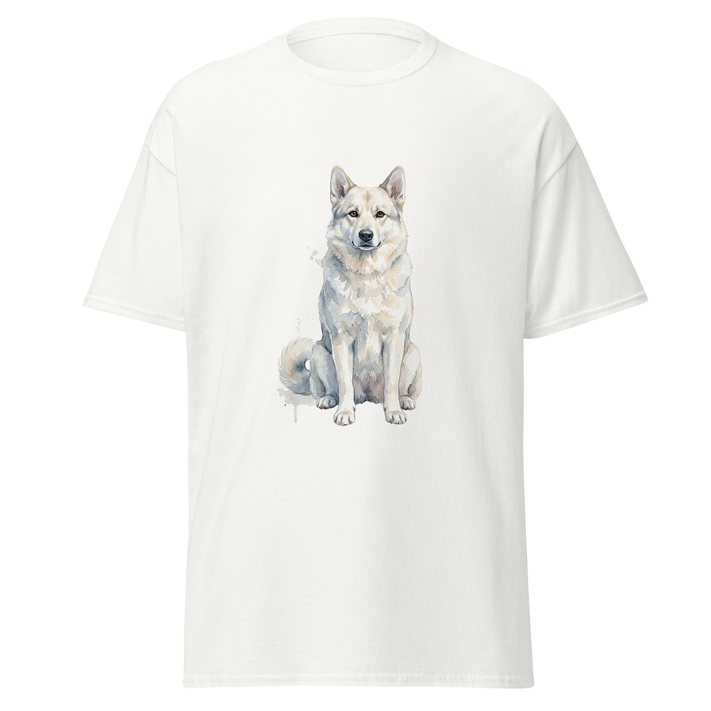 T-shirt svensk vit älghund