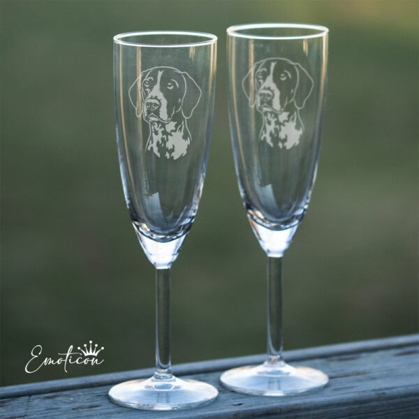 Champagneglas Braque d'auvergne