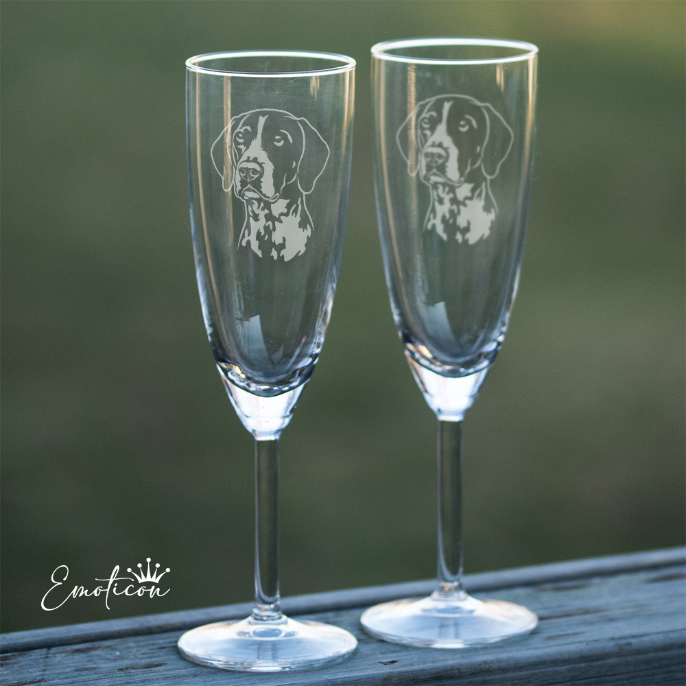 Champagneglas Braque d'auvergne