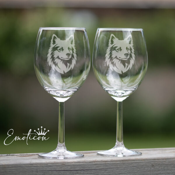 Vinglas american eskimo dog