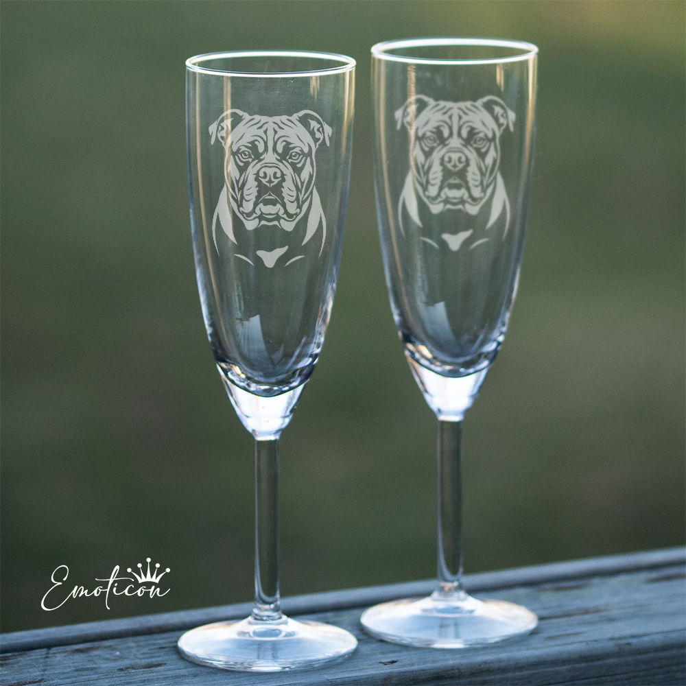 Champagneglas amerikansk bulldogg