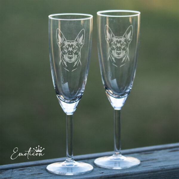Champagneglas australian kelpie