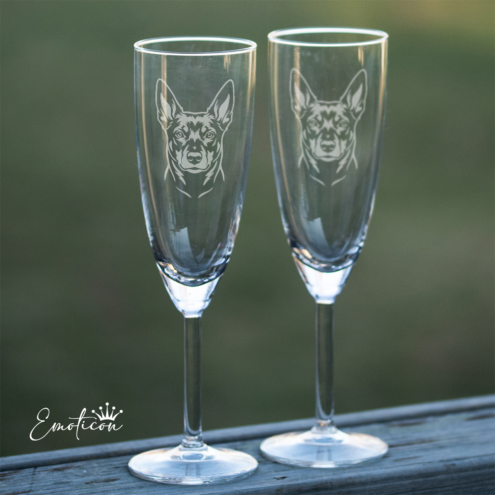 Champagneglas australian kelpie