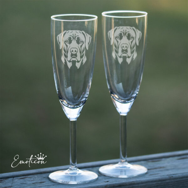 Champagneglas cao fila de sao miguel
