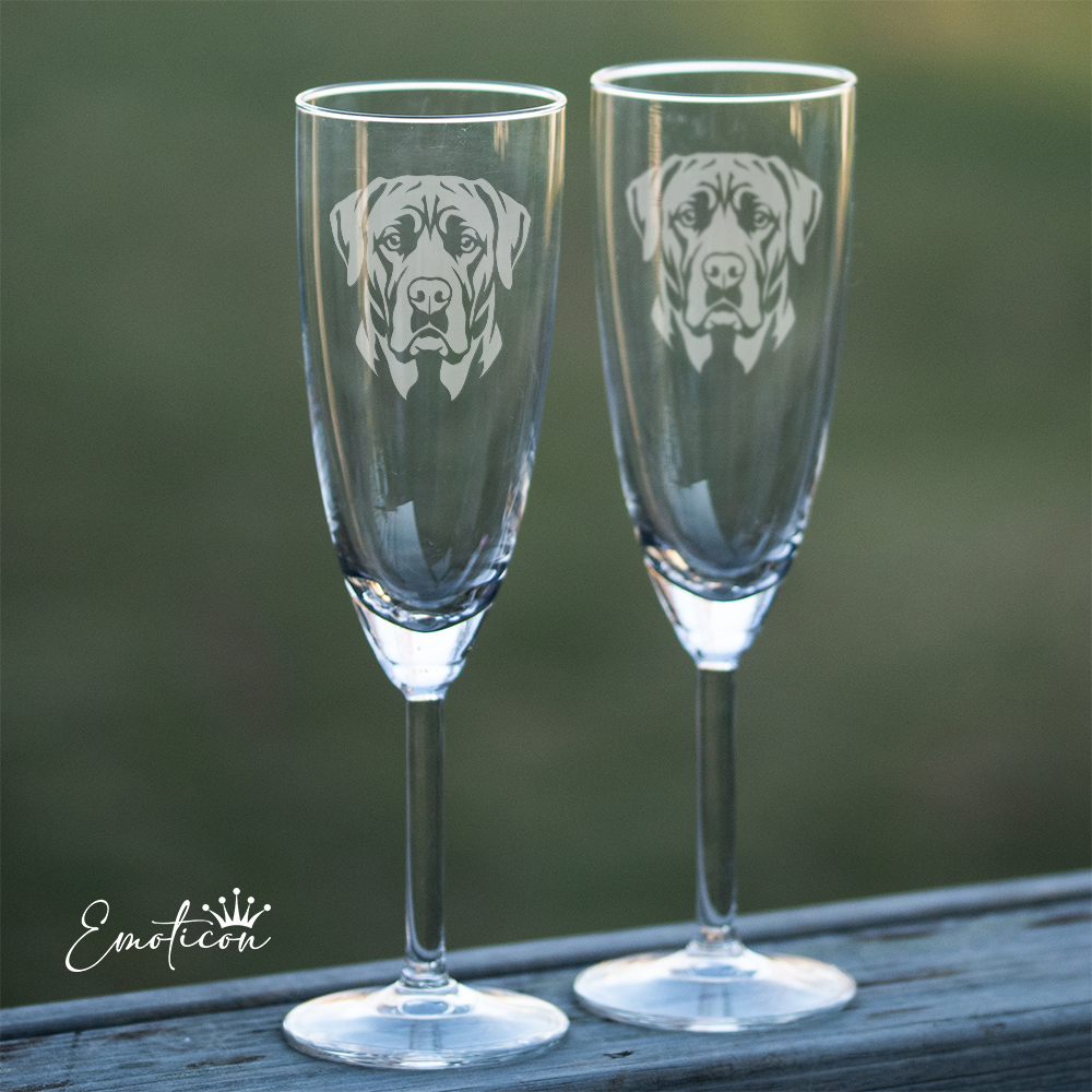Champagneglas cao fila de sao miguel