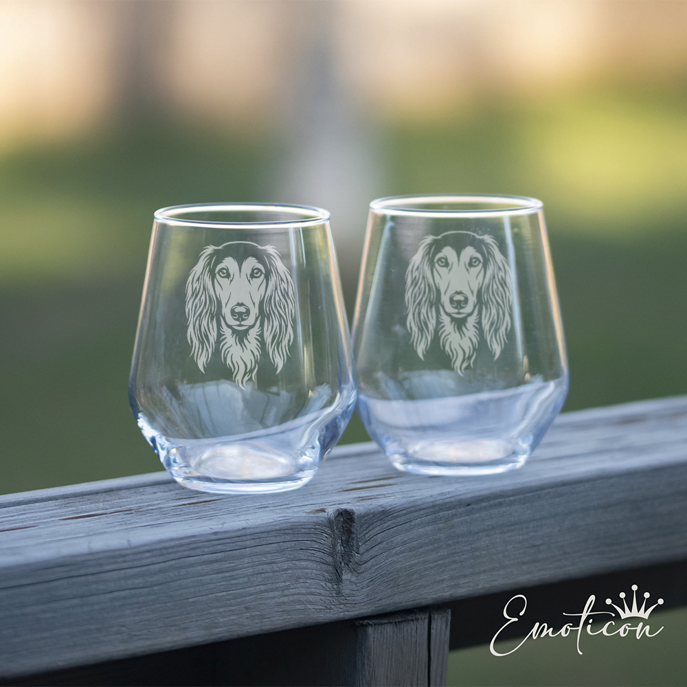 Glas saluki, långhår