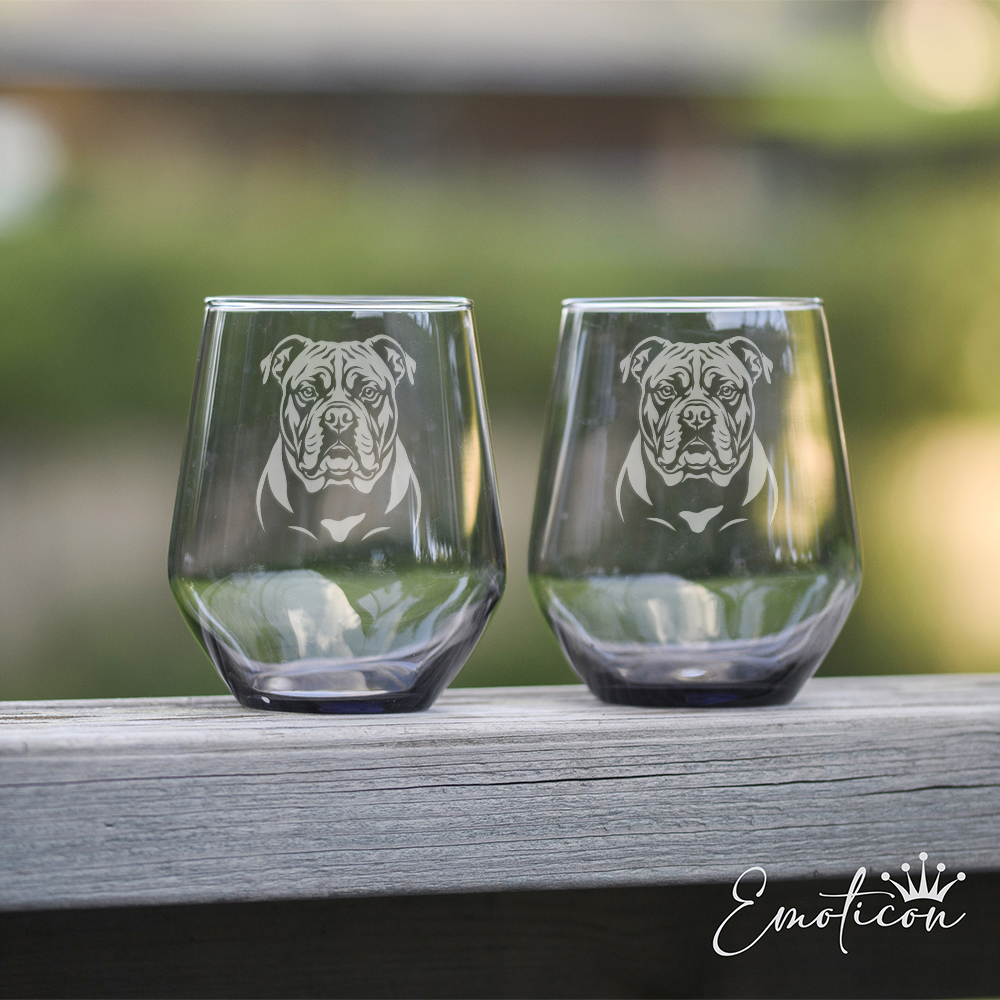 Grå glas amerikansk bulldogg