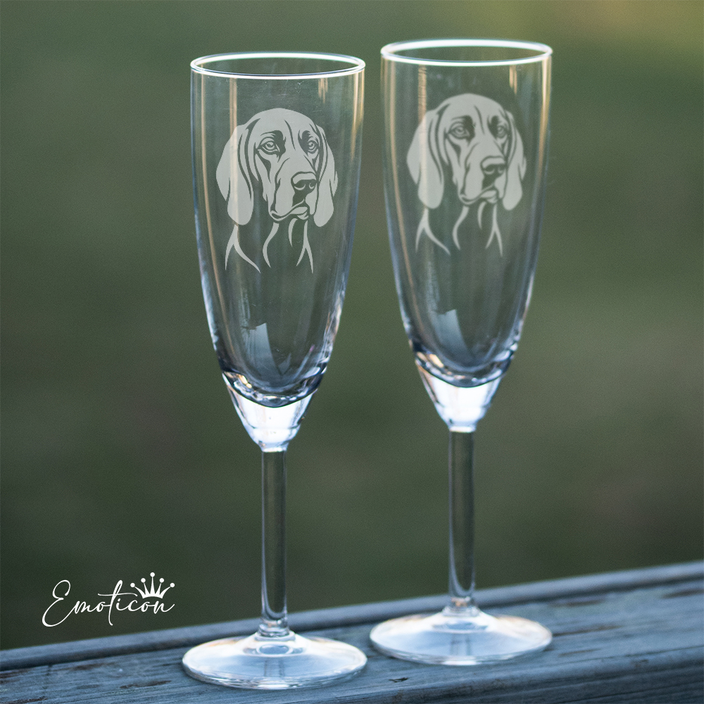 Champagneglas redbone coonhound