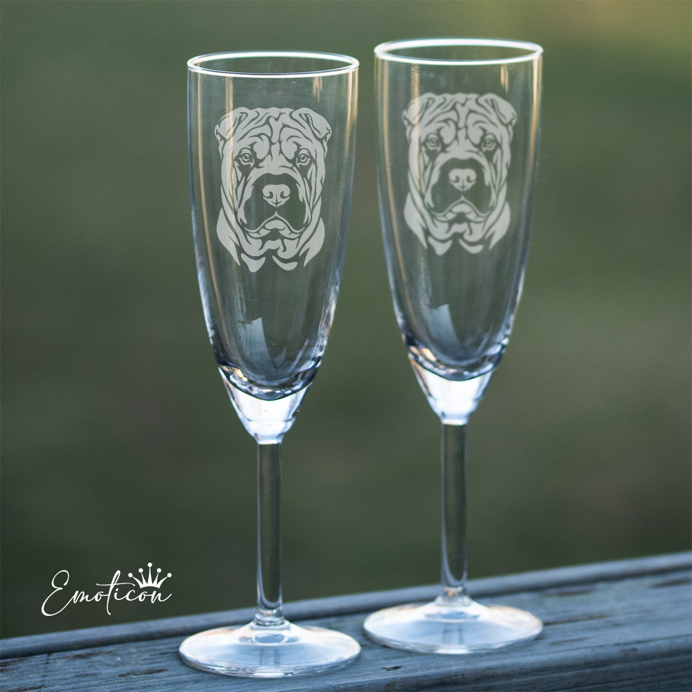 Champagneglas shar pei